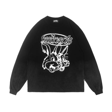 MIRACLE MATES - Chetna Black Washed Longsleeve Oversized T Shirt