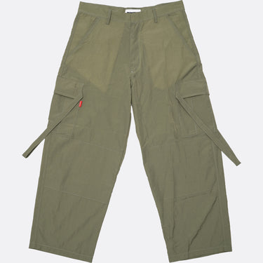 HAVOC - TENZ OLIVE GREEN NYLON PARACHUTE CARGO BALOON PANTS