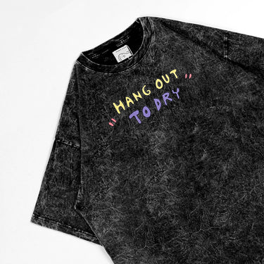 PEANUT STAIN - Hang Out To Dry Washed Black Oversized Tshirt