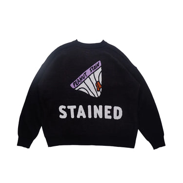 PEANUT STAIN - Stained Black Oversized Knit Sweater