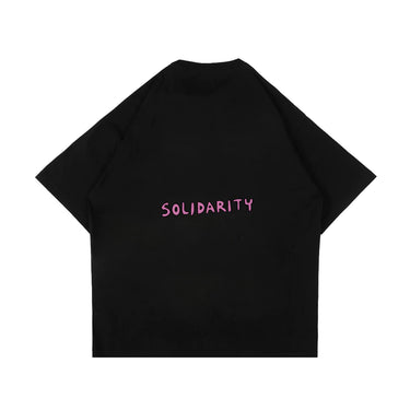 PEANUT STAIN - Coquette Ribbon Black Oversized Tshirt