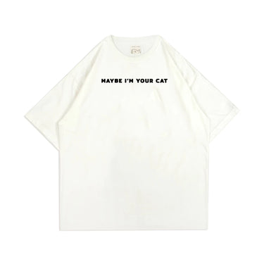 PEANUT STAIN - Maybe I'm your Cat Ivory Oversized Tshirt