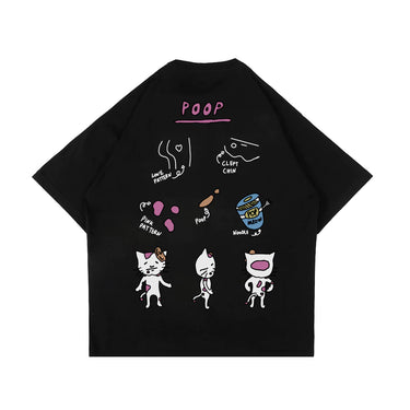 PEANUT STAIN - Poop Guideline Black Oversized Tshirt