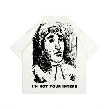 PEANUT STAIN - Maybe I'm your Intern Ivory Oversized Tshirt