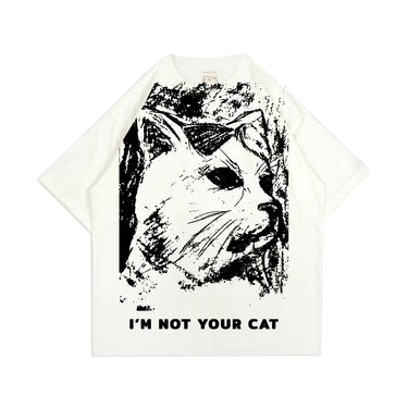 PEANUT STAIN - Maybe I'm your Cat Ivory Oversized Tshirt