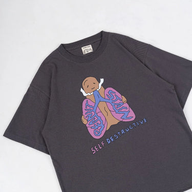PEANUT STAIN - Internal conflict lungs grey oversized tshirt