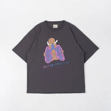 PEANUT STAIN - Internal conflict lungs grey oversized tshirt