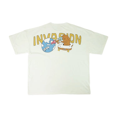PEANUT STAIN - Invasion Ivory Wide Shoulder Oversized Tshirt
